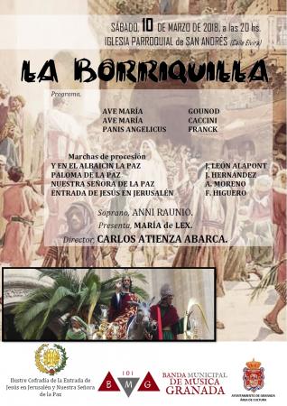 Cofradía Borriquilla Granada: CONCIERTO DE MARCHAS PROCESIONALES A CARGO DE LA BANDA MUNICIPAL DE MÚSICA DE GRANADA