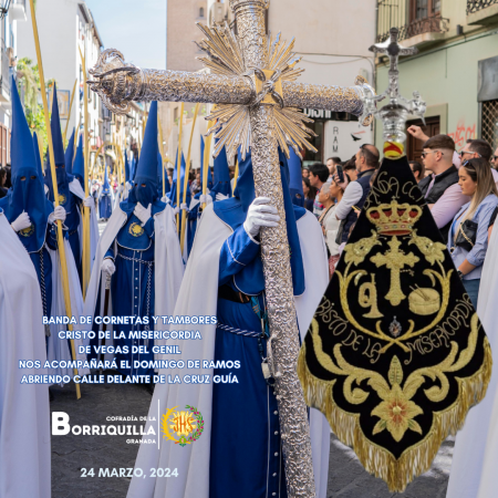 Cofradía Borriquilla Granada: La Banda de Cornetas y tambores Cristo de la Misericordia de Vegas del Genil  abrirá calle el próximo Domingo de Ramos