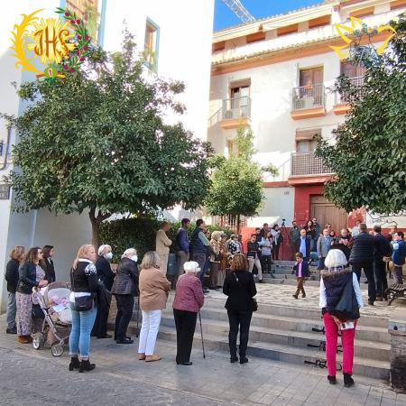 Cofradía Borriquilla Granada: BENDICIÓN DEL RETABLO CERÁMICO DE JESÚS EN LA ENTRADA EN JERUSALÉN POR 75 ANIVERSARIO FUNDACIONAL