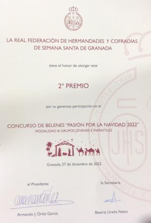 Cofradía Borriquilla Granada: FESTIVIDAD DE SAN JUAN Y SEGUNDO PREMIO BELÉN INFANTIL