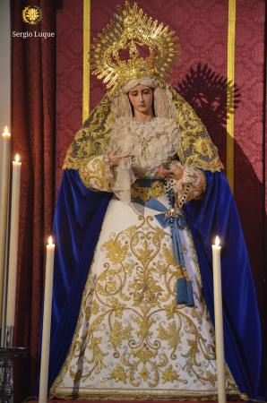Cofradía Borriquilla Granada: NTRA. SRA. DE LA PAZ ASÍ SE PRESENTA PARA LA CELEBRACIÓN DE LA PURÍSIMA CONCEPCIÓN: SINE LABE CONCEPTA