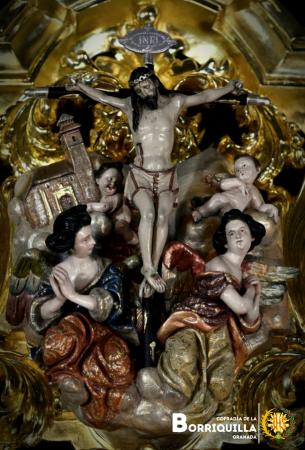 Cofradía Borriquilla Granada: CARTELA DEL RESPIRADERO FRONTAL: ALEGORÍA A LA IGLESIA DE SAN ANDRÉS