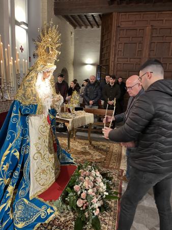 Cofradía Borriquilla Granada: PRESENTACIÓN Y BENDICIÓN DE PEANA, MEDIA LUNA Y ROPAJES PARA LA NIÑA HEBREA