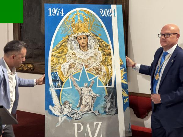 Cofradía Borriquilla Granada: PINTURA DE MANUEL OBREGÓN POR EL CINCUENTA ANIVERSARIO DE NTRA. SRA. DE LA PAZ
