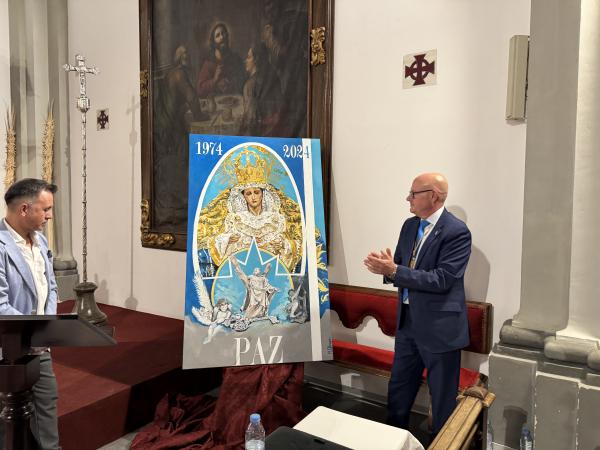 Cofradía Borriquilla Granada: PINTURA DE MANUEL OBREGÓN POR EL CINCUENTA ANIVERSARIO DE NTRA. SRA. DE LA PAZ