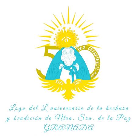 Cofradía Borriquilla Granada: LOGOTIPO DEL 50 ANIVERSARIO DE LA HECHURA Y BENDICIÓN DE NTRA. SRA. DE LA PAZ