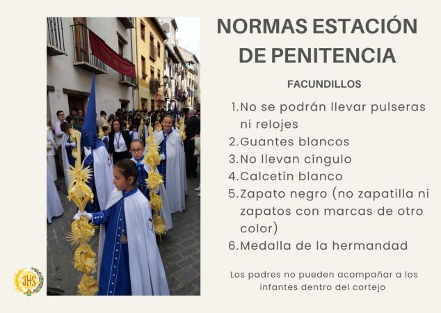 Cofradía Borriquilla Granada: NORMAS PARA LA ESTACIÓN DE PENITENCIA 2026 Y EDADES PARA PUESTOS