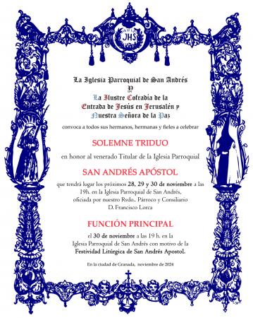 Cofradía Borriquilla Granada: FESTIVIDAD DE SAN ANDRÉS