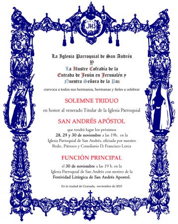 Cofradía Borriquilla Granada: FESTIVIDAD DE SAN ANDRÉS APÓSTOL