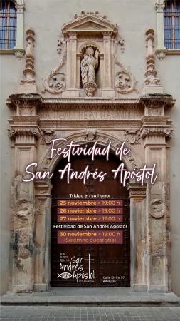 Cofradía Borriquilla Granada: TRIDUO Y FUNCIÓN PRINCIPAL EN HONOR A SAN ANDRÉS APÓSTOL
